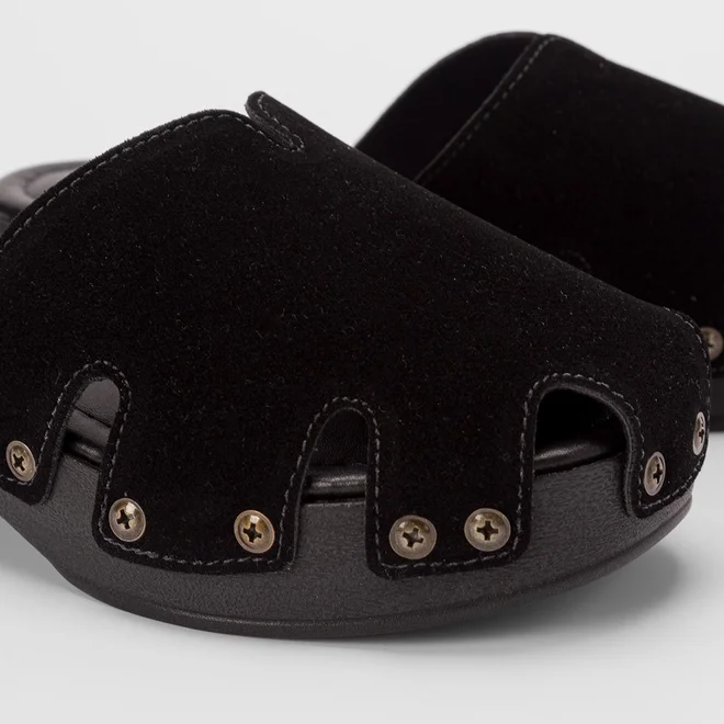 Mule Clog Feminino Beira Rio Camurça Preto
