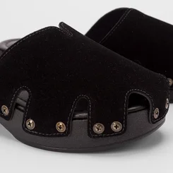 Mule Clog Feminino Beira Rio Camurça Preto