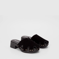 Mule Clog Feminino Beira Rio Camurça Preto