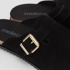 Mule Feminino Moleca Enfeite Fivela Camurça Preto