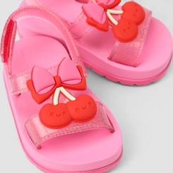 Sandália Infantil Zaxy Cereja Glitter Rosa
