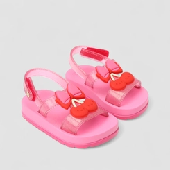 Sandália Infantil Zaxy Cereja Glitter Rosa