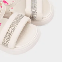 Sandália Bebê Molekinha Strass Off White