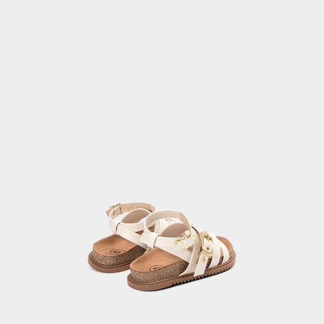 Sandália Infantil Molekinha Detalhe Fivela Off-White
