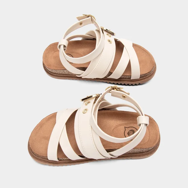 Sandália Infantil Molekinha Detalhe Fivela Off-White