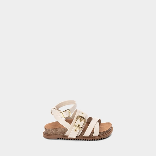 Sandália Infantil Molekinha Detalhe Fivela Off-White