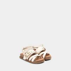 Sandália Infantil Molekinha Detalhe Fivela Off-White