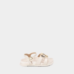 Sandália Infantil Molekinha Enfeite Bold Off-White