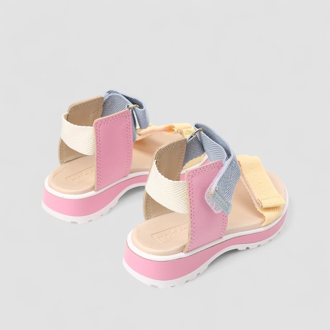 Sandália Infantil Molekinha Tiras Contato Multicolor