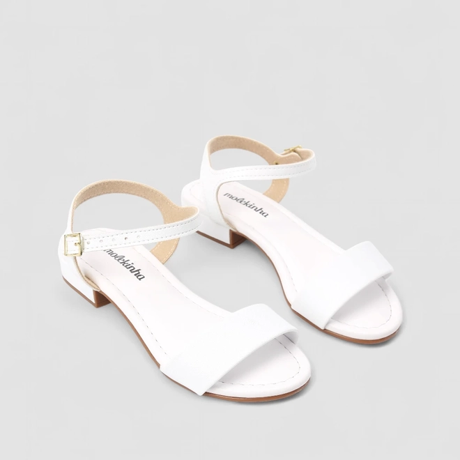 Sandália Infantil Molekinha Flat Branco