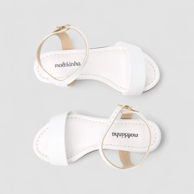 Sandália Infantil Molekinha Flat Branco