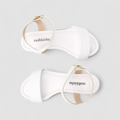Sandália Infantil Molekinha Flat Branco