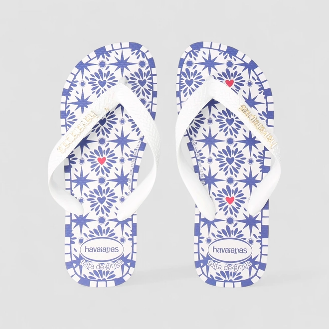 Chinelo Feminino Havaianas Original Azul & Branco