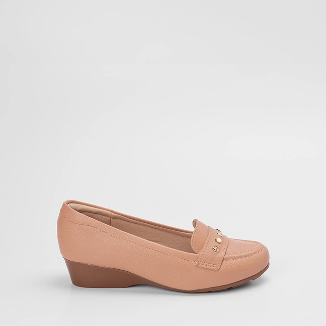 Mocassim Feminino Modare Ultraconforto Detalhe Pedraria Nude
