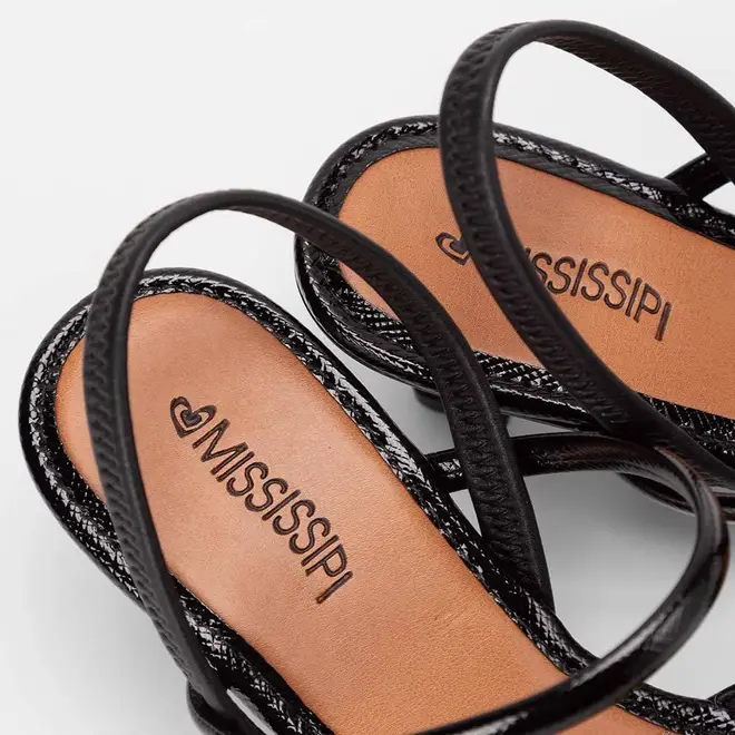 Scarpin Slingback Salto Geométrico Feminino MIssissipi Preto