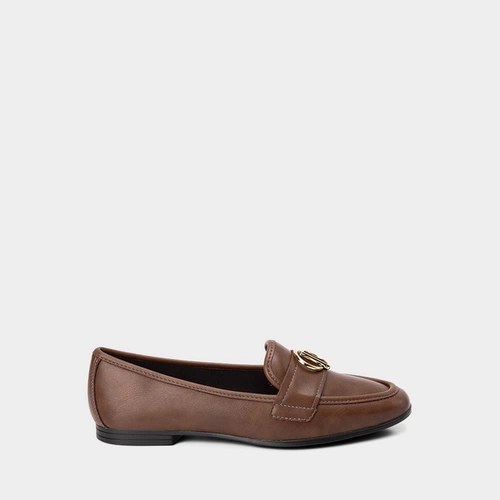 Mocassim Loafer Feminino Dakota Detalhe Metalizado Marrom