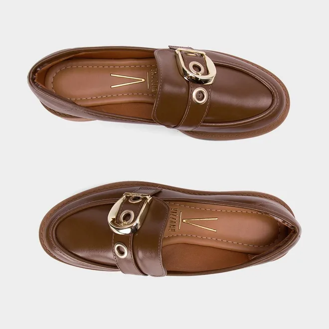 Mocassim Feminino Vizzano Enfeite FIvela Marrom