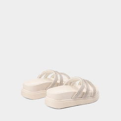 Tamanco Papete Feminino Gabriela Tiras Strass Off White