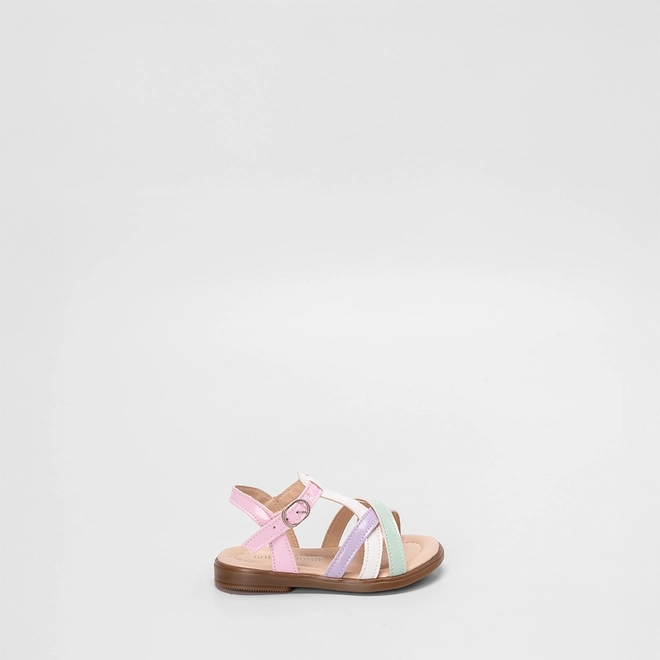 Sandália Bebê Gabrielinha Tiras Cruzadas Multicolor