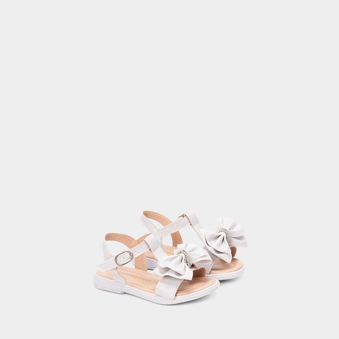 Sandália Bebê Gabrielinha Enfeite Laço Strass & Glitter Branco