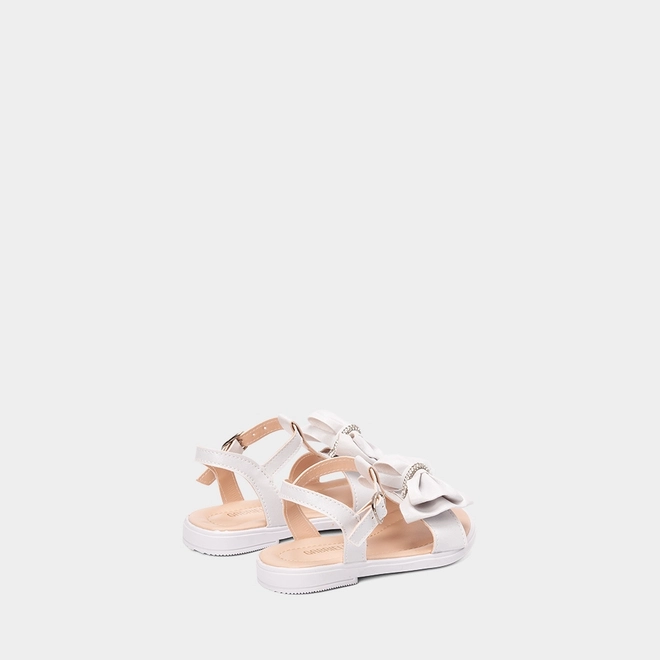 Sandália Bebê Gabrielinha Enfeite Laço Strass & Glitter Branco