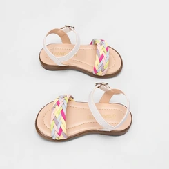 Sandália Bebê Gabrielinha Tira Tressê Multicolor