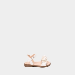 Sandália Bebê Gabrielinha Detalhe Flores Off White