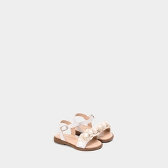 Sandália Bebê Gabrielinha Detalhe Flores Off White