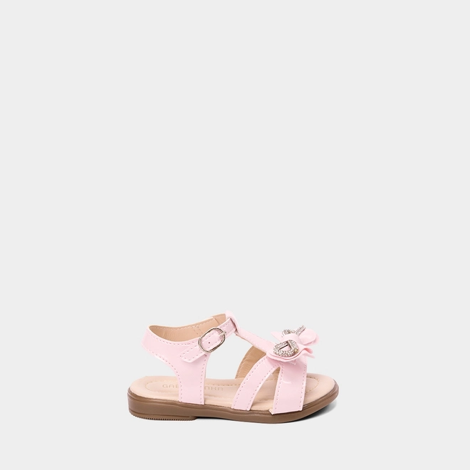 Sandália Bebê Gabrielinha Detalhe Laço & Strass Rosa