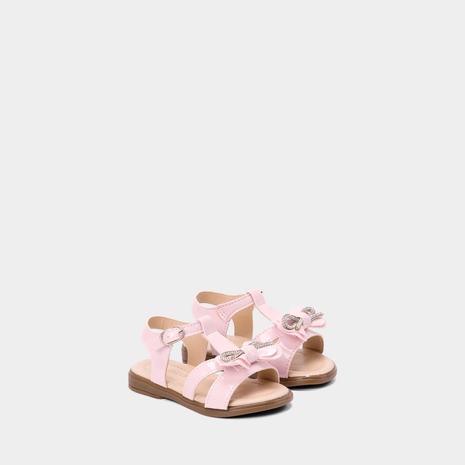 Sandália Bebê Gabrielinha Detalhe Laço & Strass Rosa