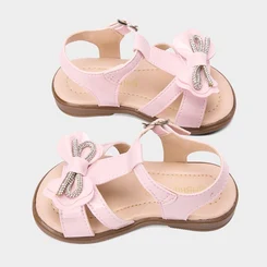 Sandália Bebê Gabrielinha Detalhe Laço & Strass Rosa