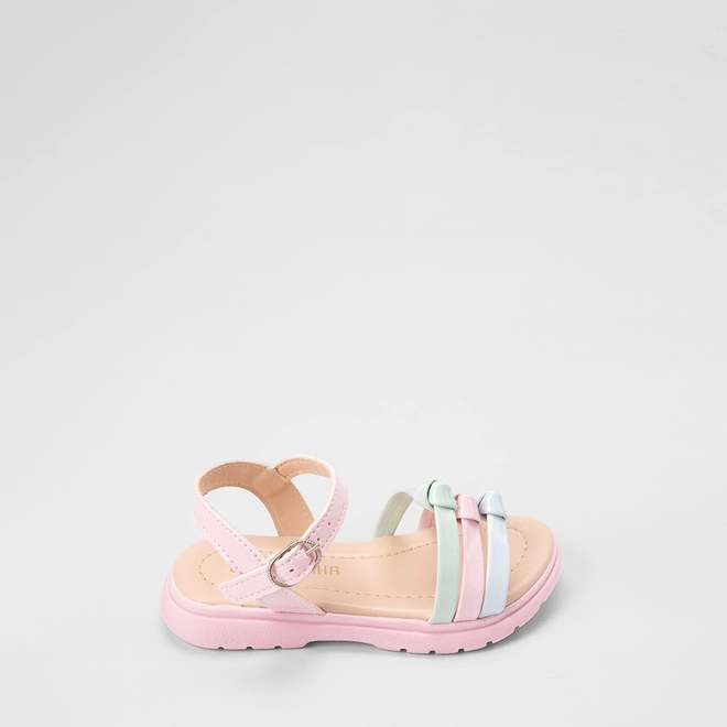 Sandália Bebê Gabrielinha Tiras Nó & Verniz Multicolor