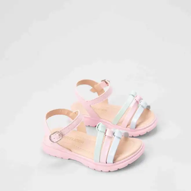 Sandália Bebê Gabrielinha Tiras Nó & Verniz Multicolor