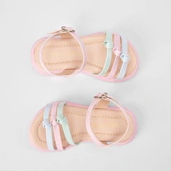Sandália Bebê Gabrielinha Tiras Nó & Verniz Multicolor