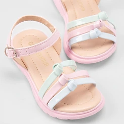 Sandália Bebê Gabrielinha Tiras Nó & Verniz Multicolor