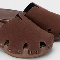 Mule Clog Feminino Beira Rio Camurça Marrom