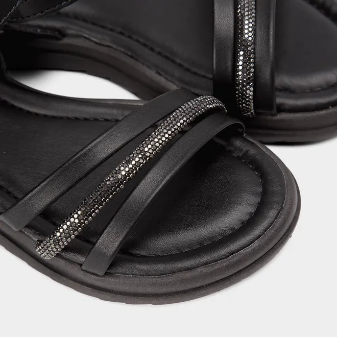 Sandália Infantil Gabrielinha Multitiras Strass Preto