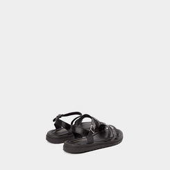 Sandália Infantil Gabrielinha Multitiras Strass Preto