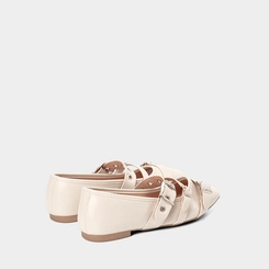 Sapatilha Feminina Gabriela Tira Tripla Fivela Off White