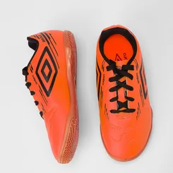 Chuteira Infantil Umbro Brave Laranja & Preto