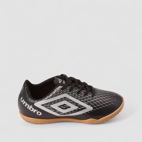 Chuteira Society Infantil Umbro Preta E Prata