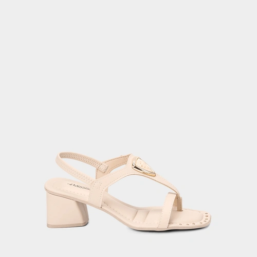 Sandália Feminina Mississipi Detalhe Pedraria Off White