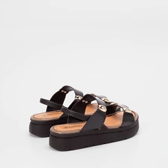 Sandália Feminina Mississipi Detalhes Bold Preto