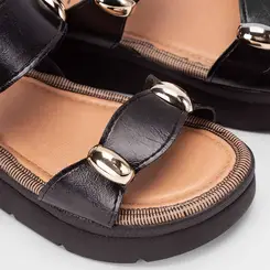Sandália Feminina Mississipi Detalhes Bold Preto