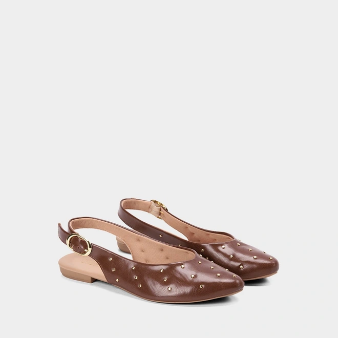 Sapatilha Slingback Feminina Gabriela Tachas Marrom
