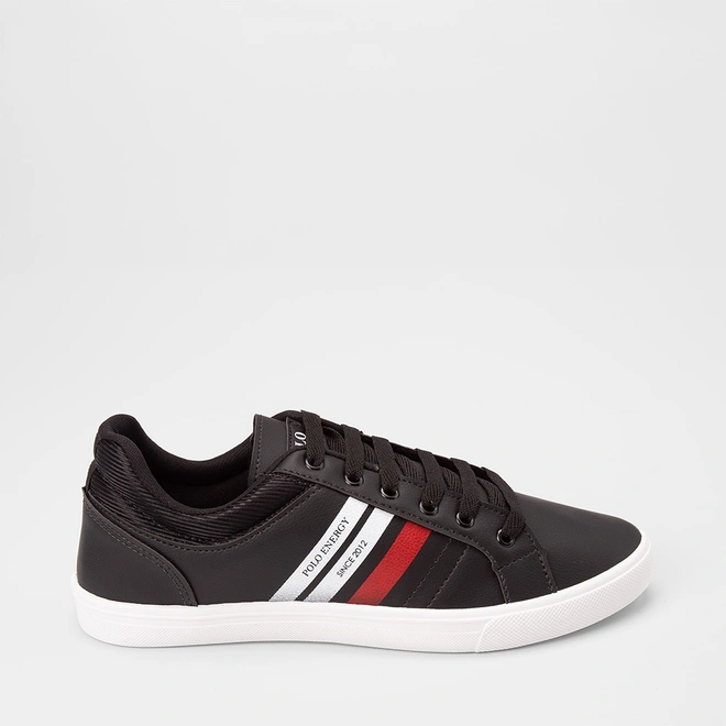 Sapatênis Casual Masculino Polo Energy Since Detalhe Pesponto Preto