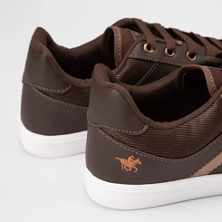 Tênis Casual Masculino Polo Energy Recorte Lateral Marrom