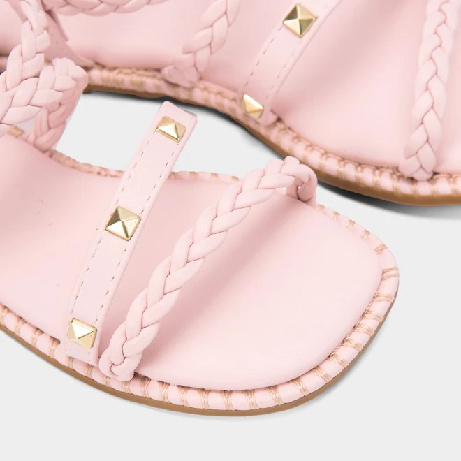 Sandália Rasteira Infantil Gabrielinha Tressê Rosa