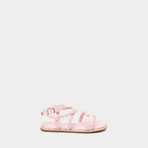 Sandália Rasteira Infantil Gabrielinha Tressê Rosa