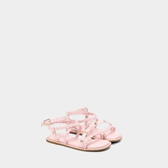Sandália Rasteira Infantil Gabrielinha Tressê Rosa